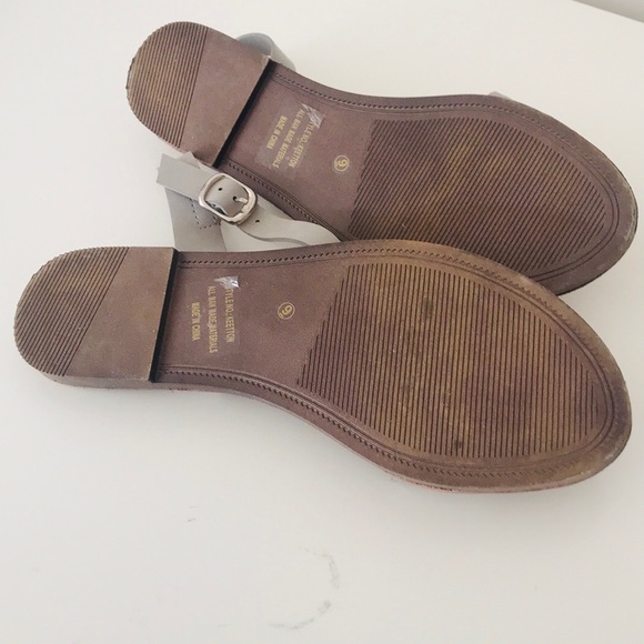 Gray Open Toes One Band Ankle Strap Flat Sandal - Picture 10 of 11